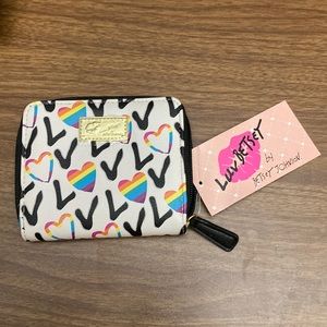 Luv Betsey Johnson Rainbow LOVE Zip Around Wallet